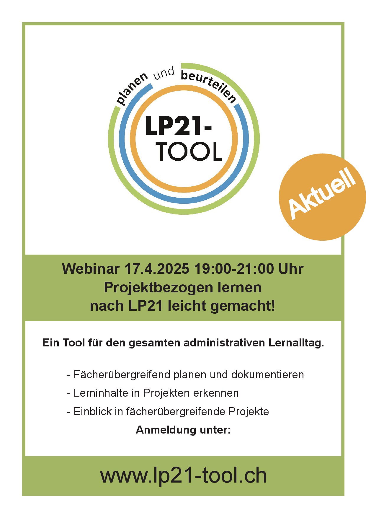 Nächstes Webinar «Projektbezogen lernen» im April 2025